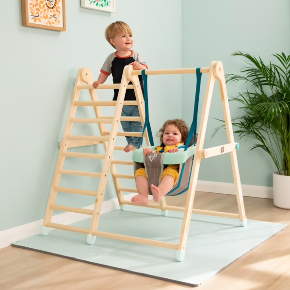 Balançoire Bébé avec Triangle d'Escalade