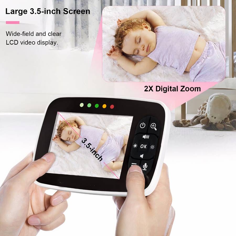 Babyphone vidéo sans fil 3.5 pouces