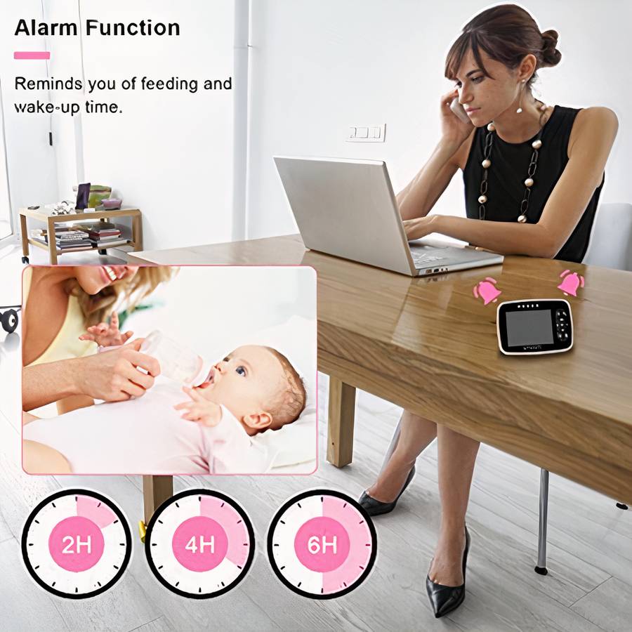 Babyphone vidéo sans fil 3.5 pouces