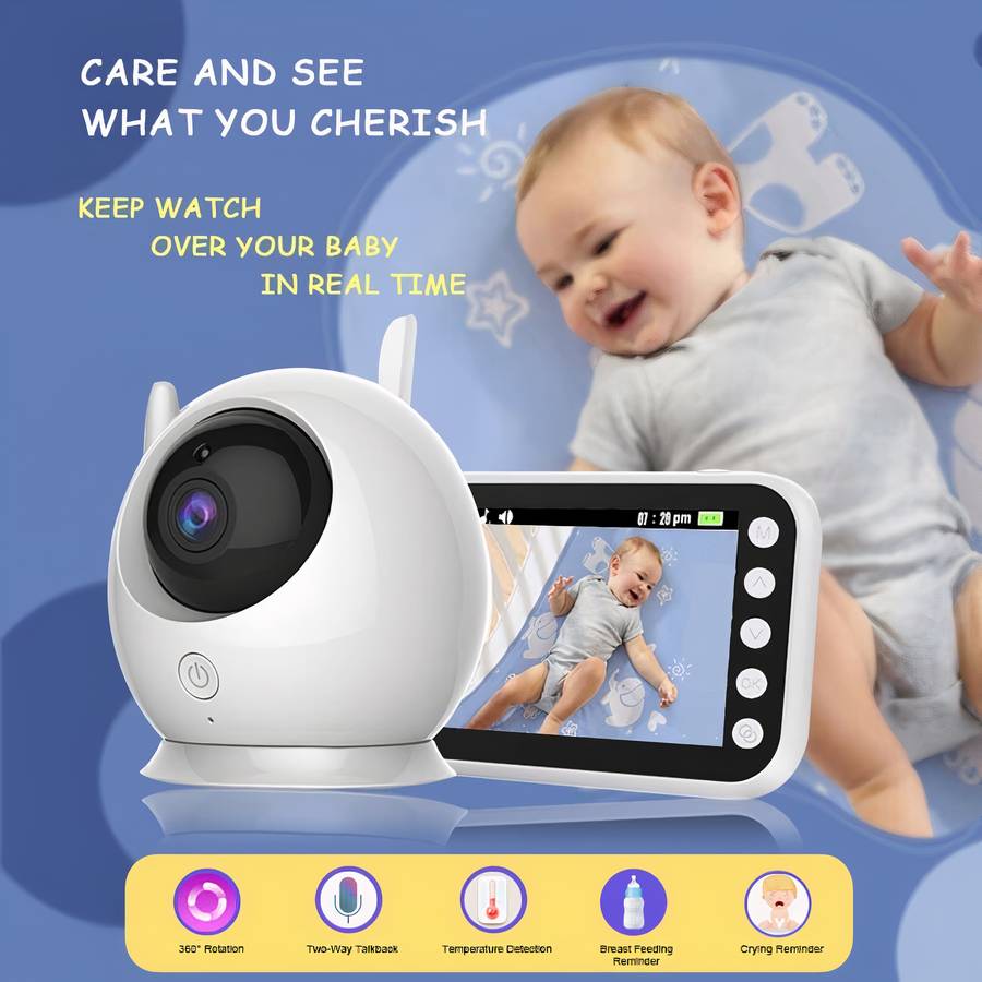 Babyphone vidéo sans fil avec écran en couleur