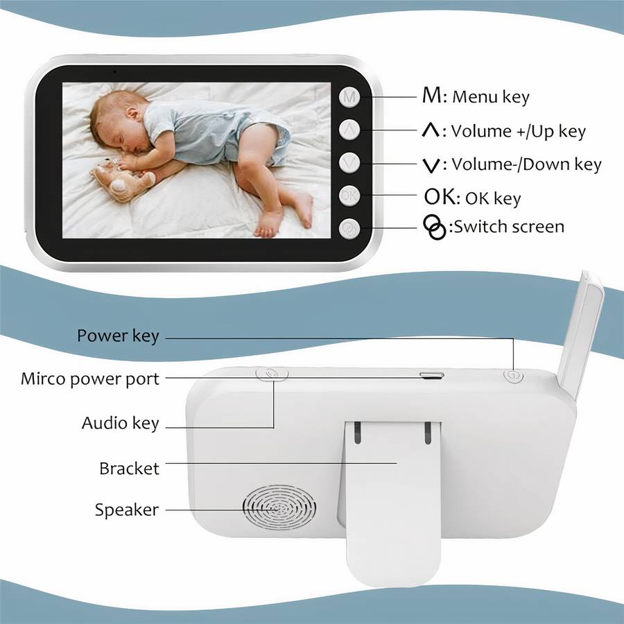 Babyphone vidéo sans fil avec écran en couleur