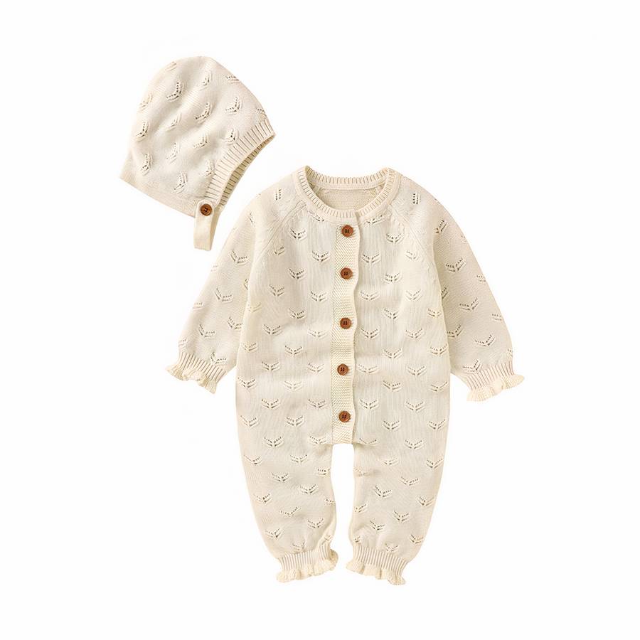 Barboteuse tricotée 100% coton pour bébé