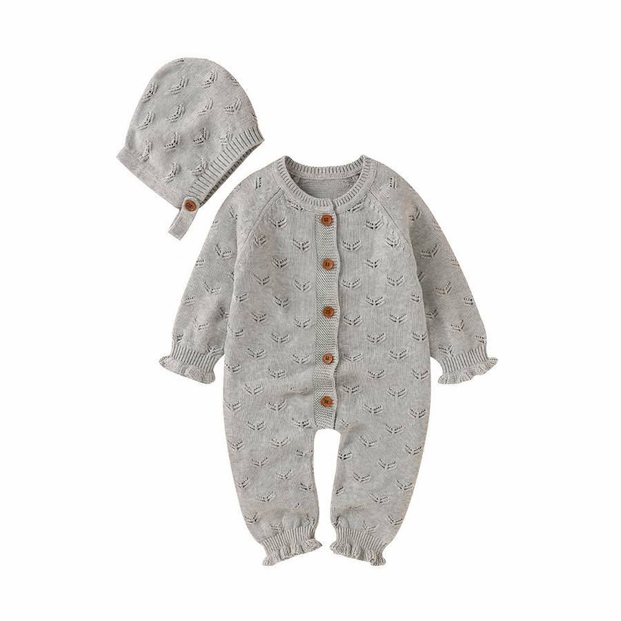 Barboteuse tricotée 100% coton pour bébé