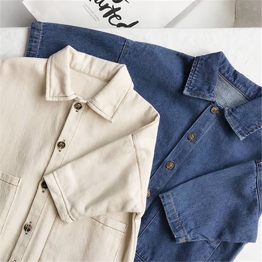 Barboteuse en denim doux pour bébés