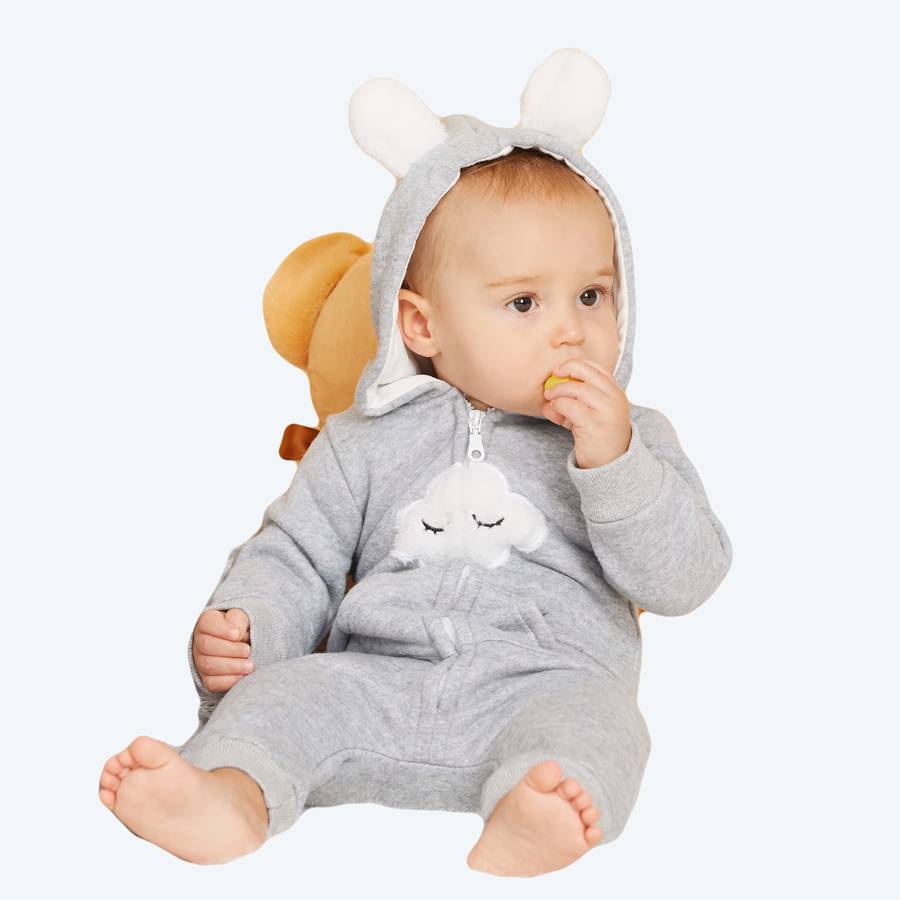 Grenouillère à capuche pour bébé