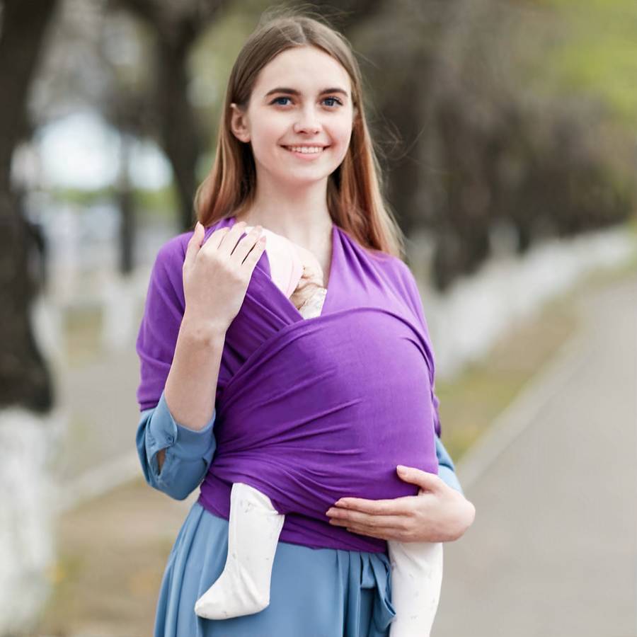 Porte-bébé souple avec pochette de rangement