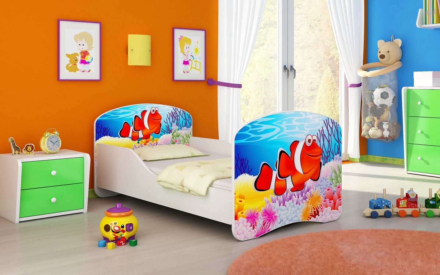 Lit pour enfant Mondo avec motifs colorés