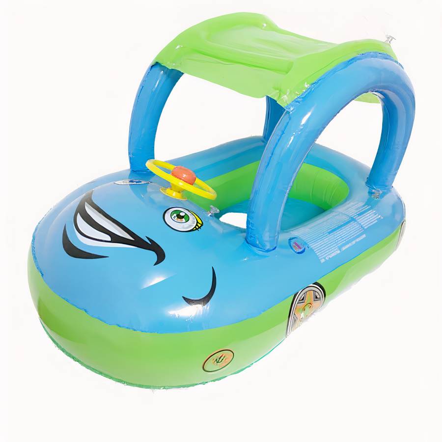 Bouée pour bébé avec pare-soleil de couleur turquoise