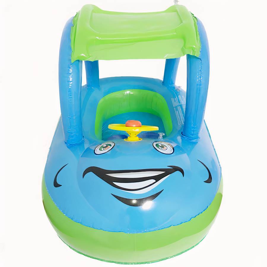 Bouée pour bébé avec pare-soleil de couleur turquoise