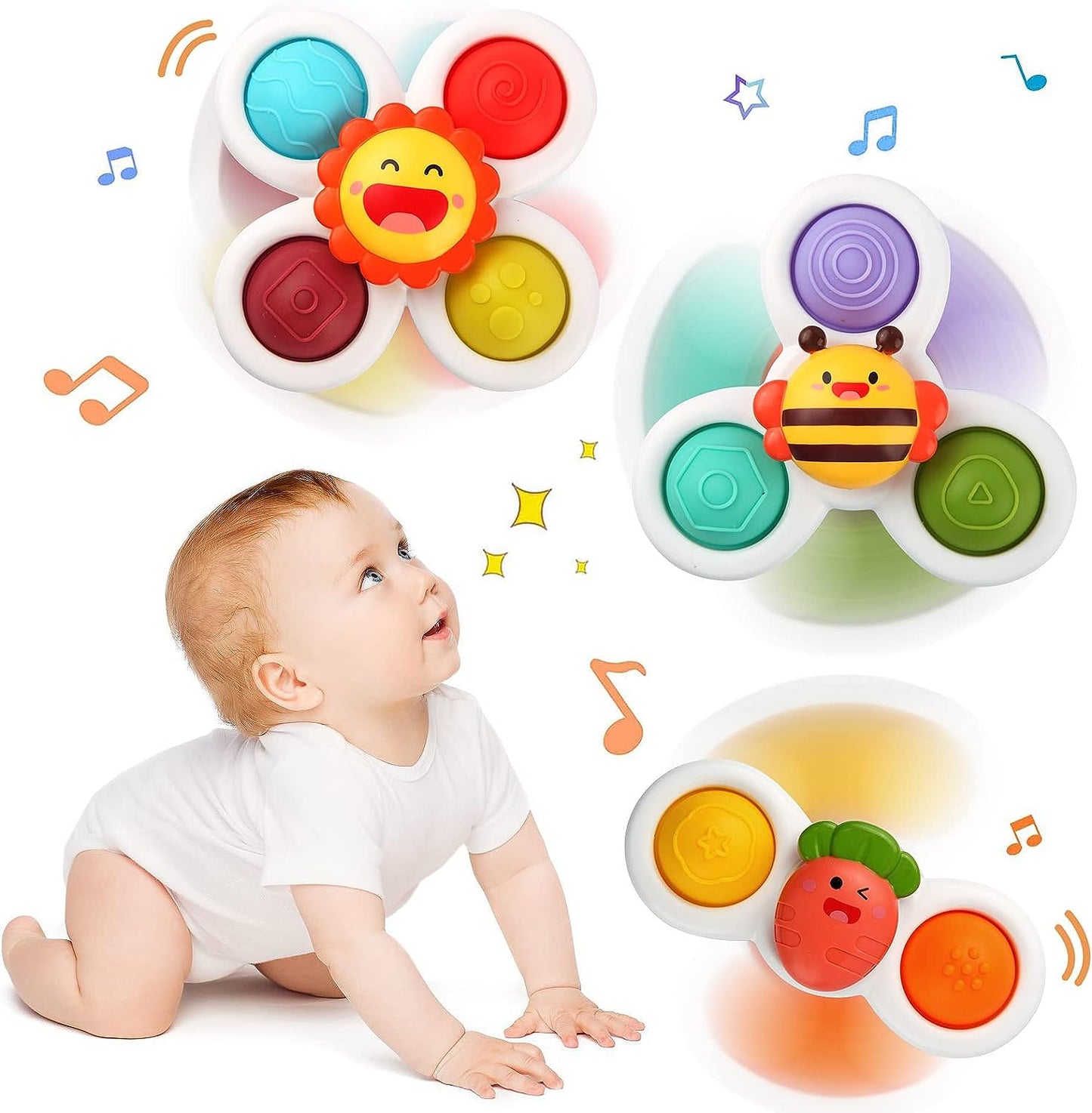 3 pièces spinner à ventouse bébé
