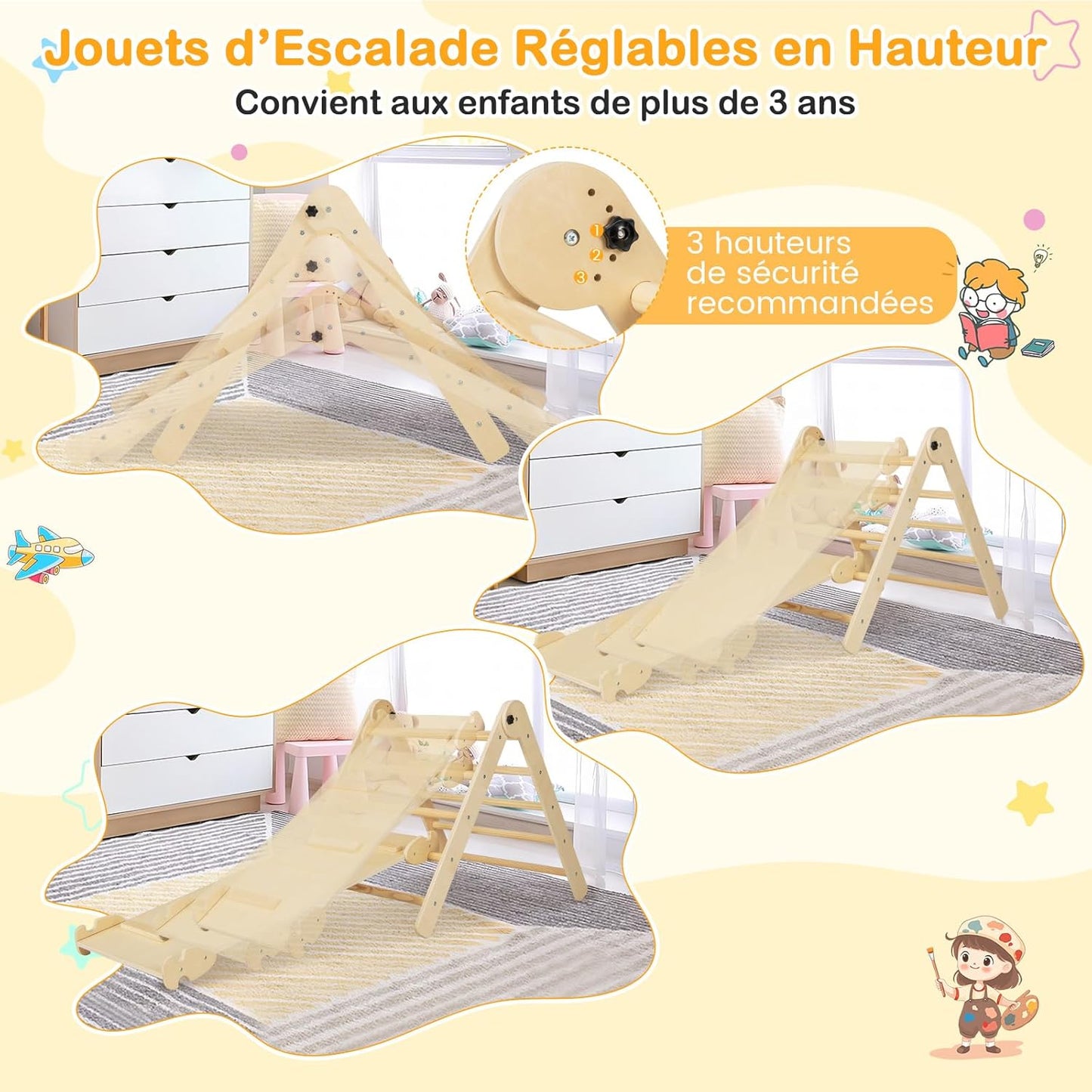 Triangle d'Escalade en Bois
