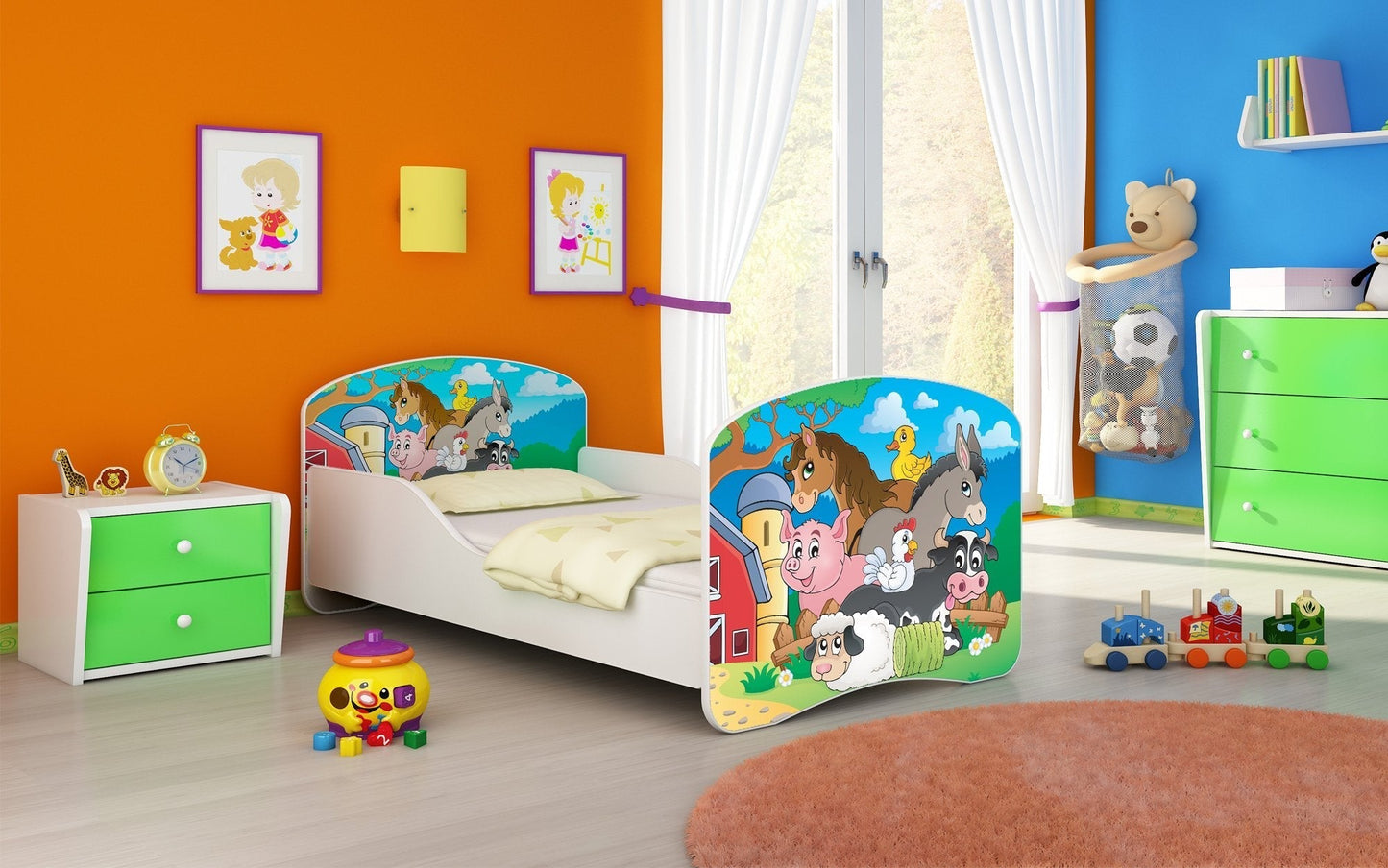 Lit pour enfant Mondo avec motifs colorés