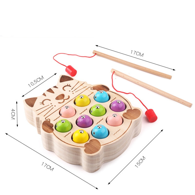 Jeu de pêche magnétique en bois