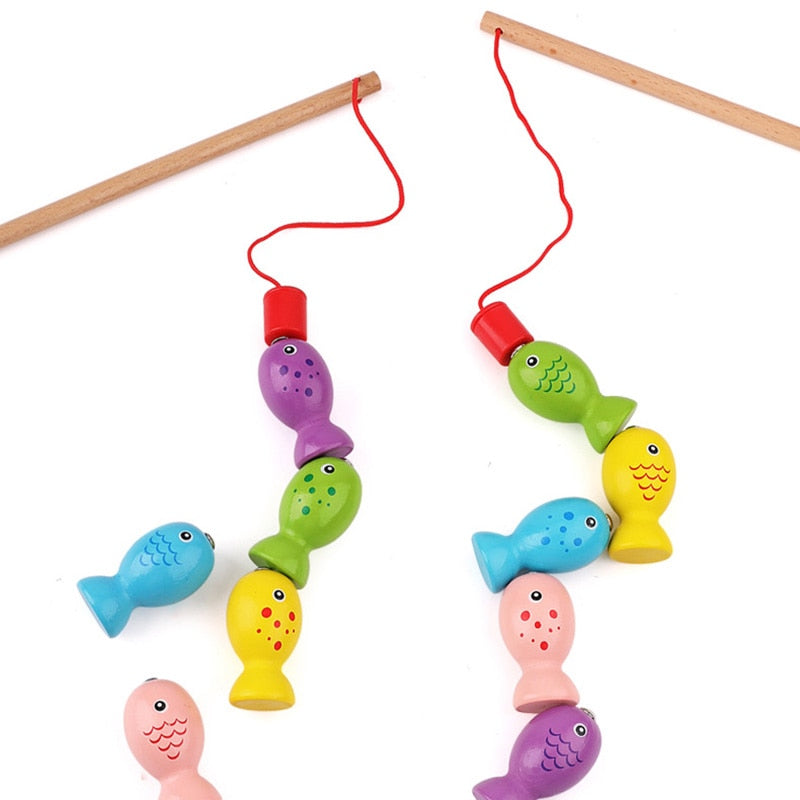 Jeu de pêche magnétique en bois