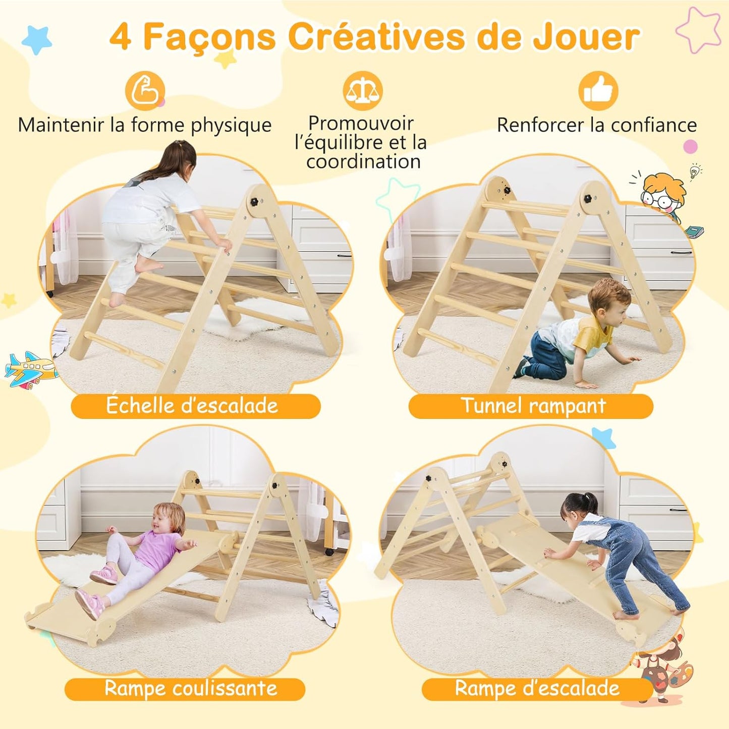 Triangle d'Escalade en Bois