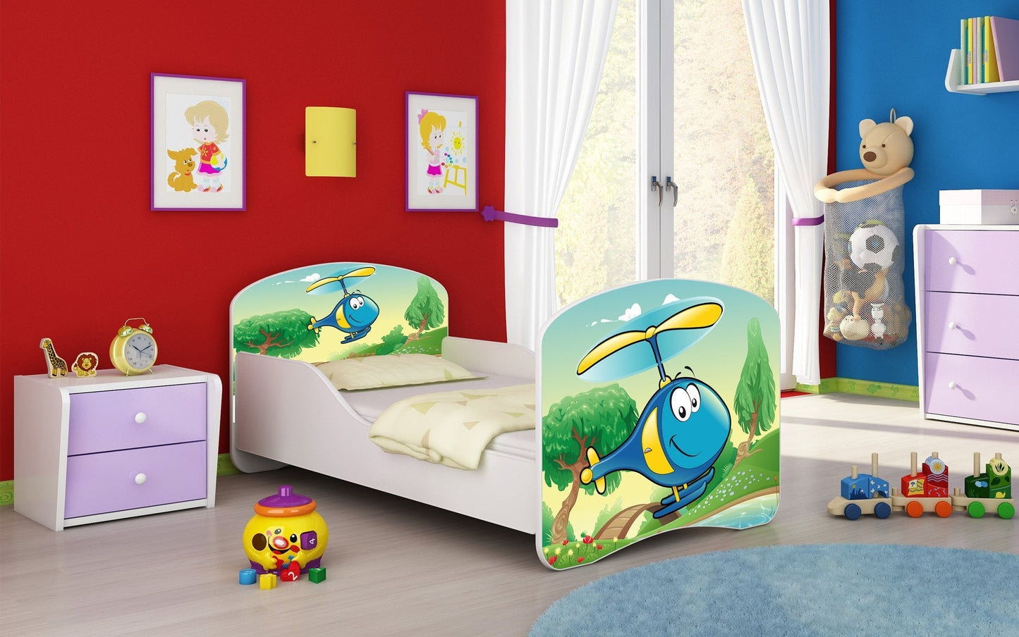 Lit pour enfant Mondo avec motifs colorés