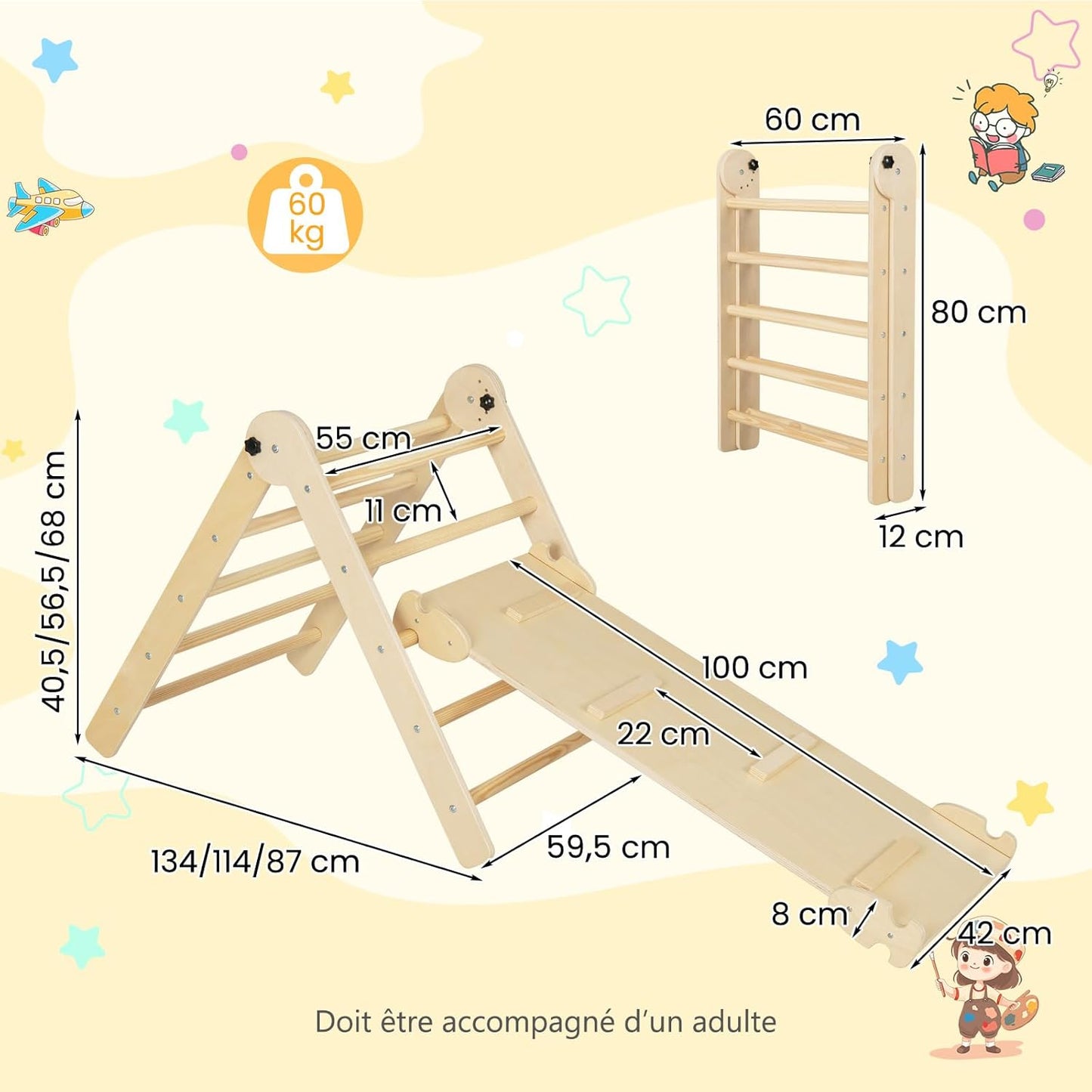 Triangle d'Escalade en Bois