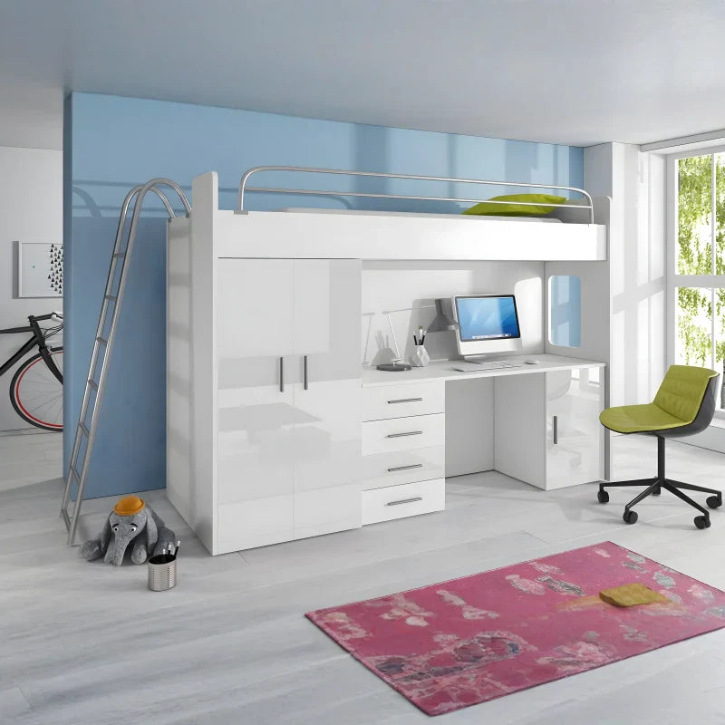 Lit combiné enfant Studieux avec armoire et bureau intégrés