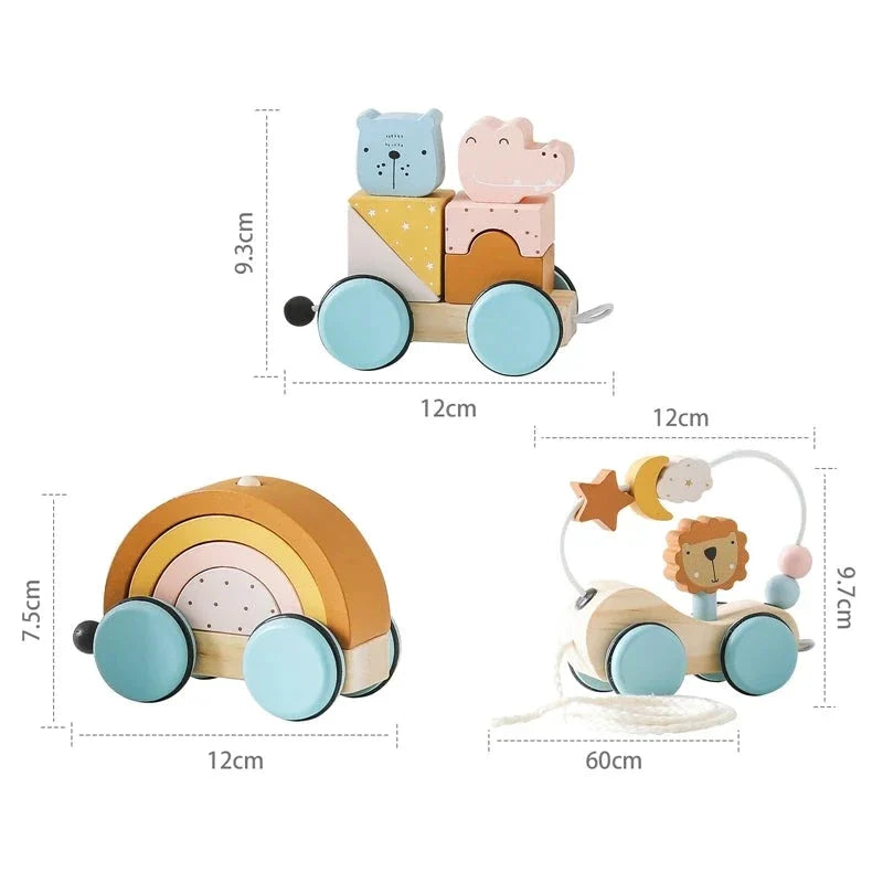 Petit train en bois animaux