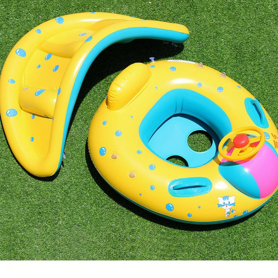 Bouée pour bébé portable et gonflable avec pare-soleil