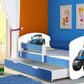 Lit pour enfant Imaginaire avec motifs, panneaux colorés et tiroir de rangement