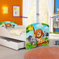 Lit pour enfant Luna avec motifs colorés et tiroir de rangement