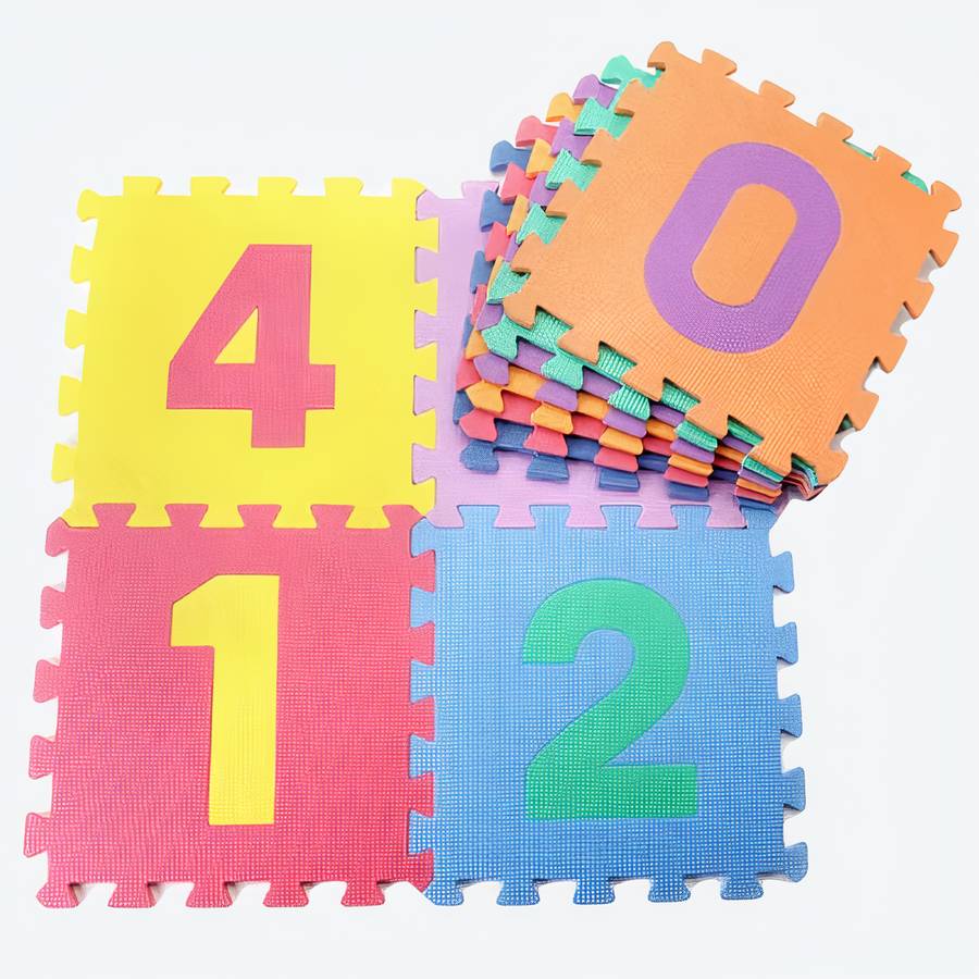 Tapis de motricité en mousse puzzle chiffres 10 pièces pour bébé