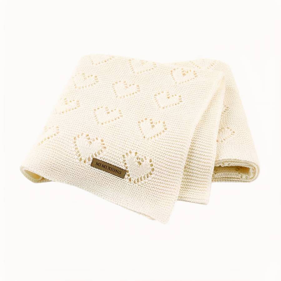 Couverture tricotée en coton pour bébé