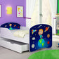 Lit pour enfant Luna avec motifs colorés et tiroir de rangement