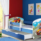 Lit pour enfant Imaginaire avec motifs, panneaux colorés et tiroir de rangement
