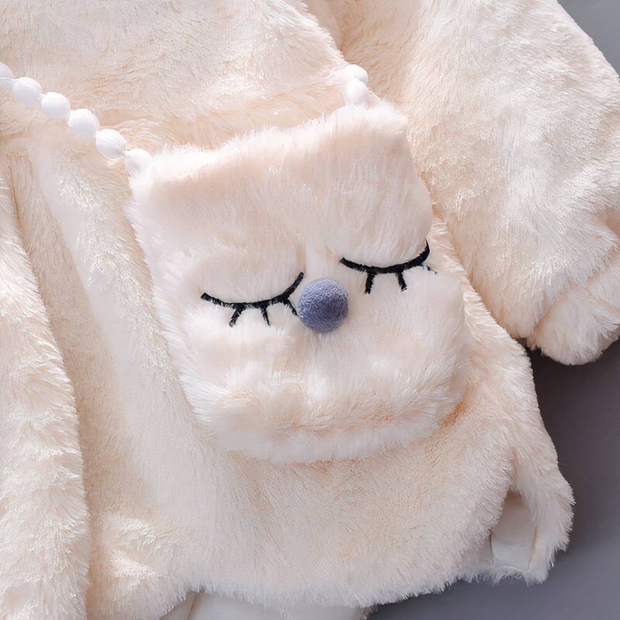 Manteau en peluche avec oreilles de lapin pour bébés