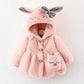 Manteau en peluche avec oreilles de lapin pour bébés