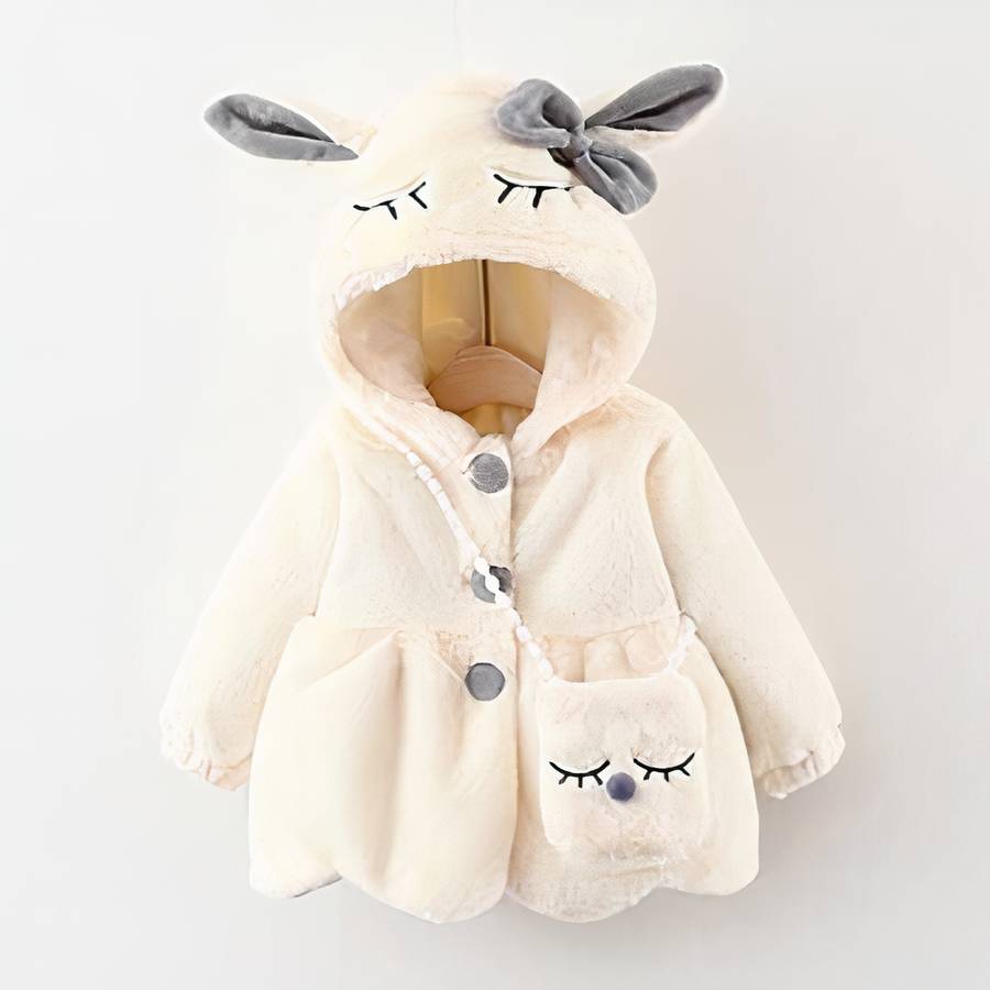 Manteau en peluche avec oreilles de lapin pour bébés