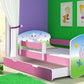 Lit pour enfant Imaginaire avec motifs, panneaux colorés et tiroir de rangement