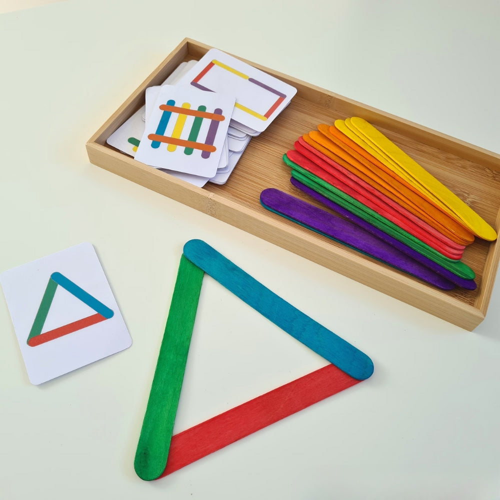 Puzzle bâton arc-en-ciel montessori - pensée logique et créativité