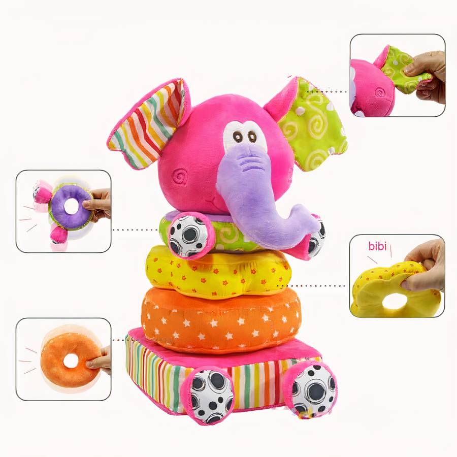 Jouets éducatifs en peluche éléphant pour enfant