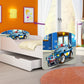 Lit pour enfant Luna avec motifs colorés et tiroir de rangement