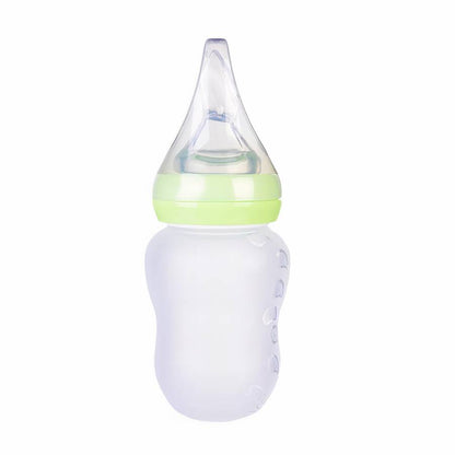 Biberon en silicone avec cuillère pour bébé