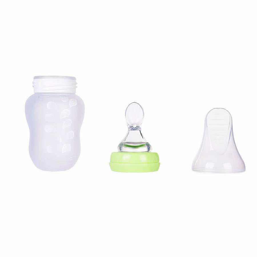 Biberon en silicone avec cuillère pour bébé