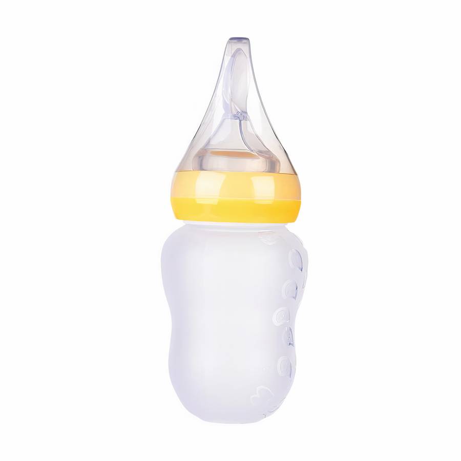 Biberon en silicone avec cuillère pour bébé