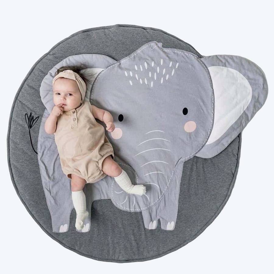 Tapis bébé à motif éléphant pour ramper