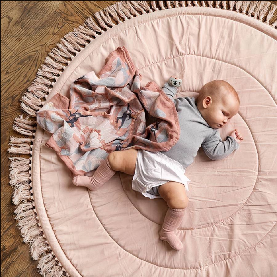 Tapis de sol rose en coton doux pour bébé