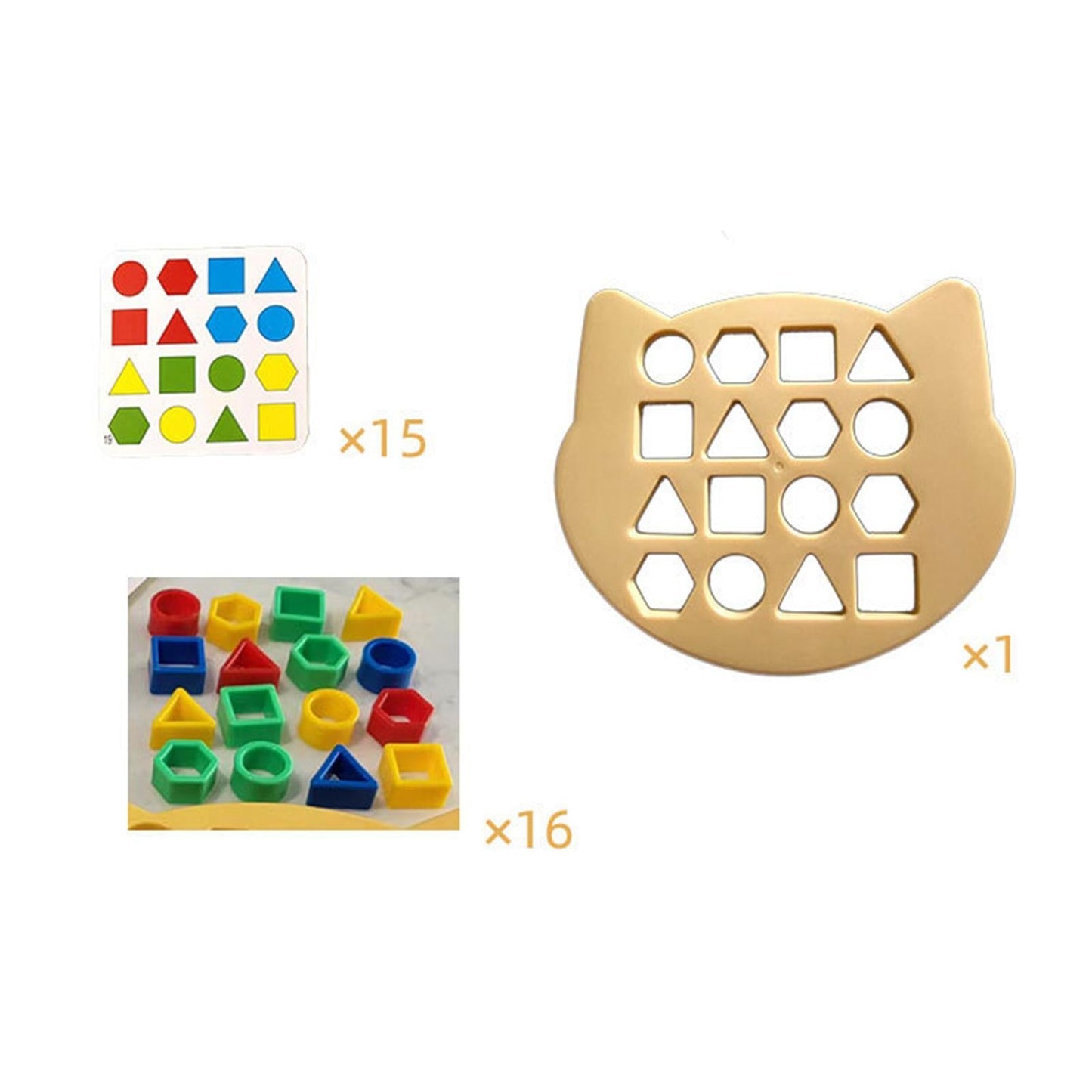 Jeu de formes géométriques ours montessori - apprentissage et divertissement