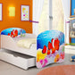 Lit pour enfant Luna avec motifs colorés et tiroir de rangement