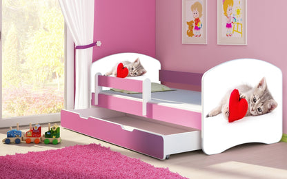 Lit pour enfant Imaginaire avec motifs, panneaux colorés et tiroir de rangement
