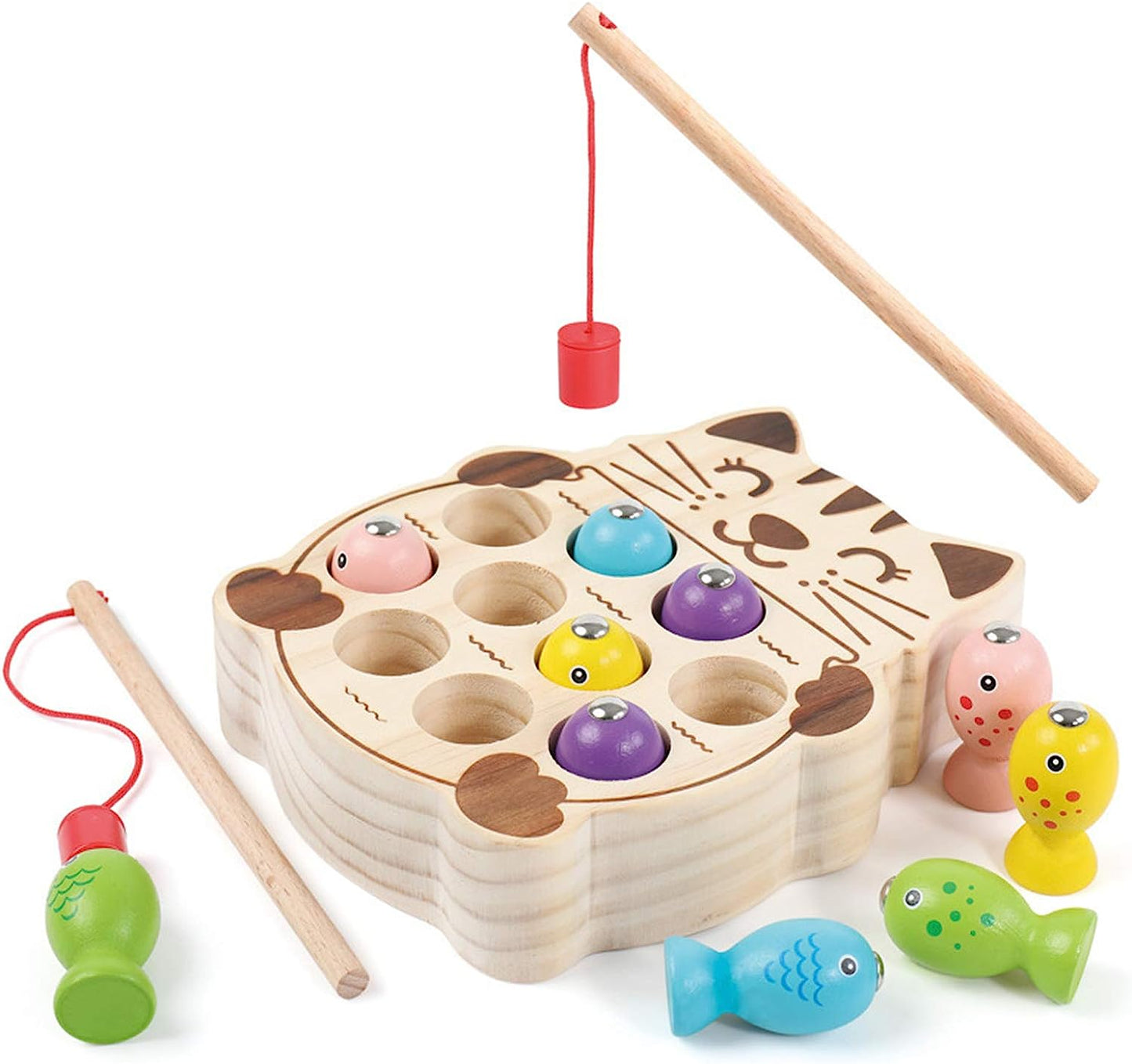 Jeu de pêche magnétique en bois
