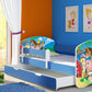 Lit pour enfant Imaginaire avec motifs, panneaux colorés et tiroir de rangement