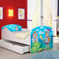 Lit pour enfant Luna avec motifs colorés et tiroir de rangement