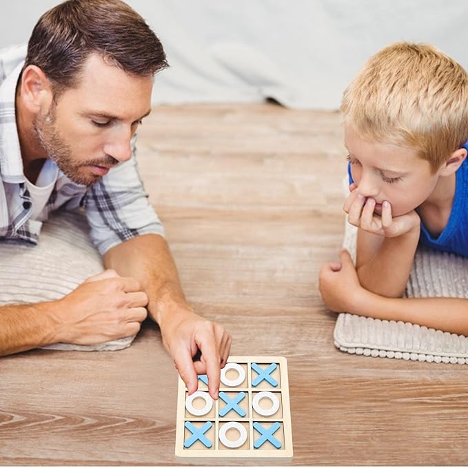 Jeu de morpion en bois montessori - pour enfants et adultes