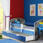 Lit pour enfant Imaginaire avec motifs, panneaux colorés et tiroir de rangement